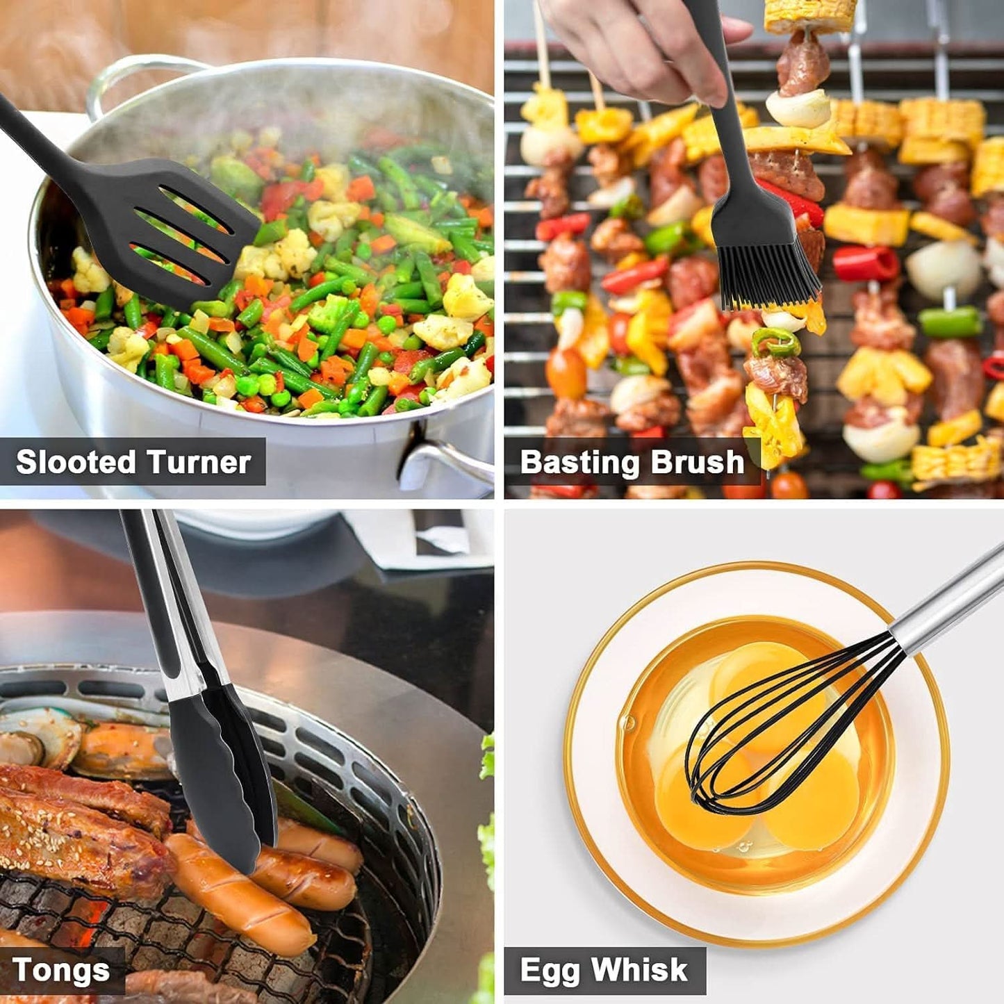 CulinaForge – 15-Piece Heat-Resistant Silicone Kitchen Utensil Set