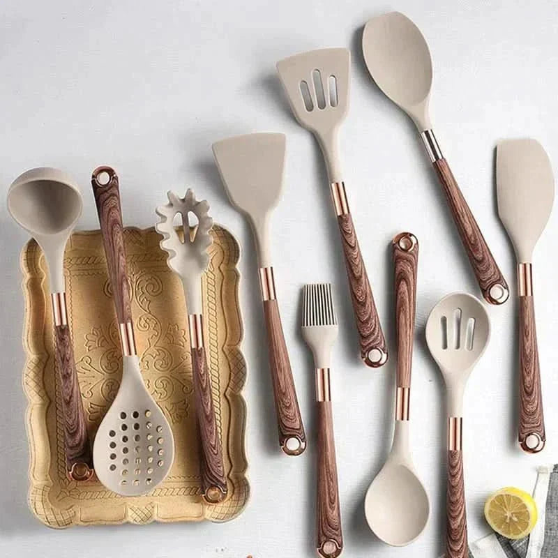 CulinaCraft – 10-Piece Silicone Kitchen Utensil Set – Durable, Heat-Resistant Stylish